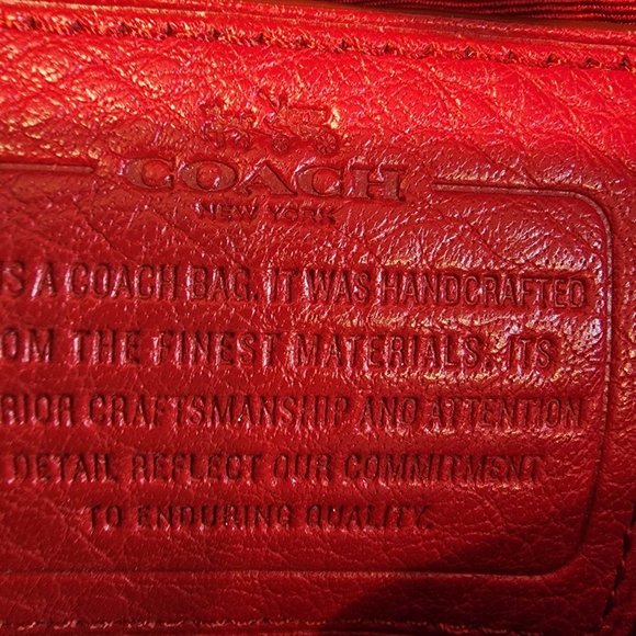 !Coach Pink Ruby Pebbled Leather Shoulder Bag Hobo Handbag Purse - Picture 5 of 17